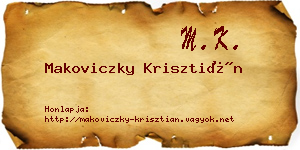 Makoviczky Krisztián névjegykártya